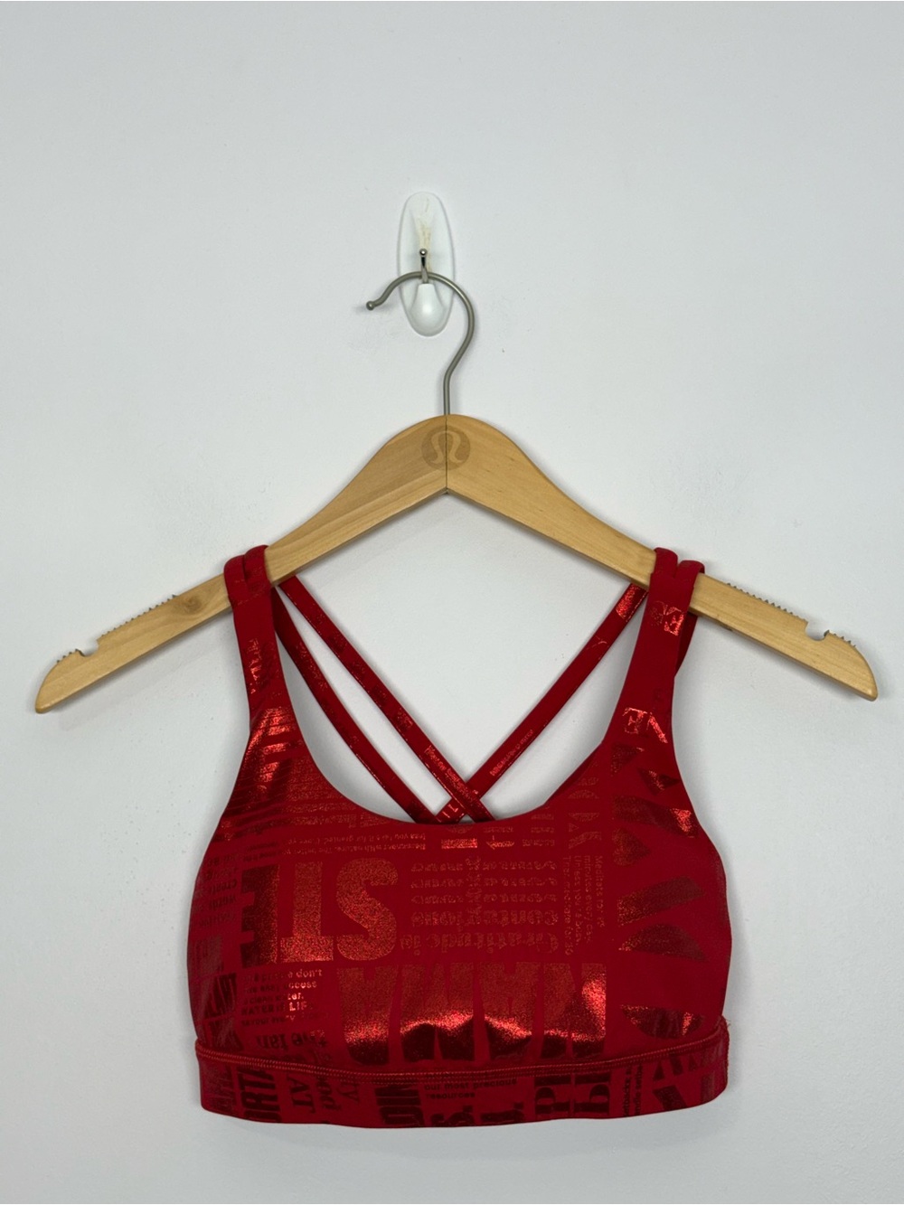 Lululemon Energy Bra 20YR Manifesto Foil Dark Red Size 4